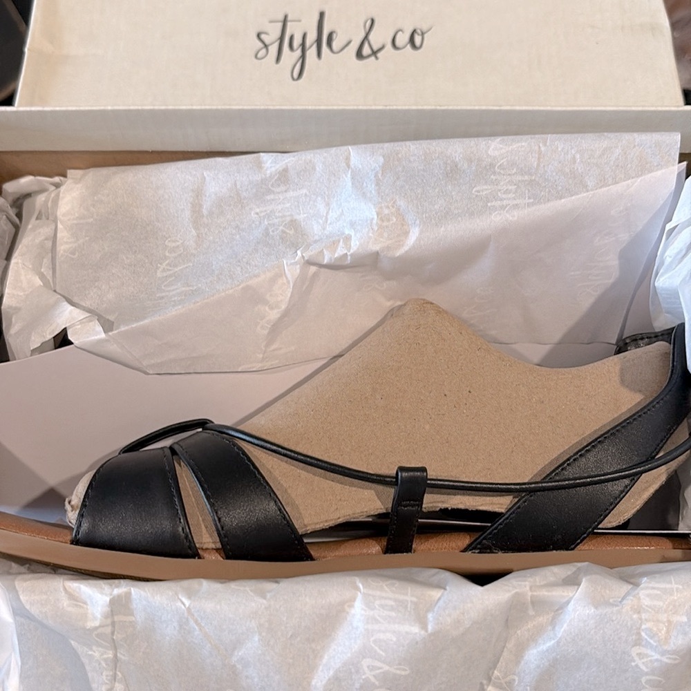 NIB [Style & Co.] Cairro Strappy Black Gladiator Sandals Women’s Sz 7.5 - Picture 8 of 10